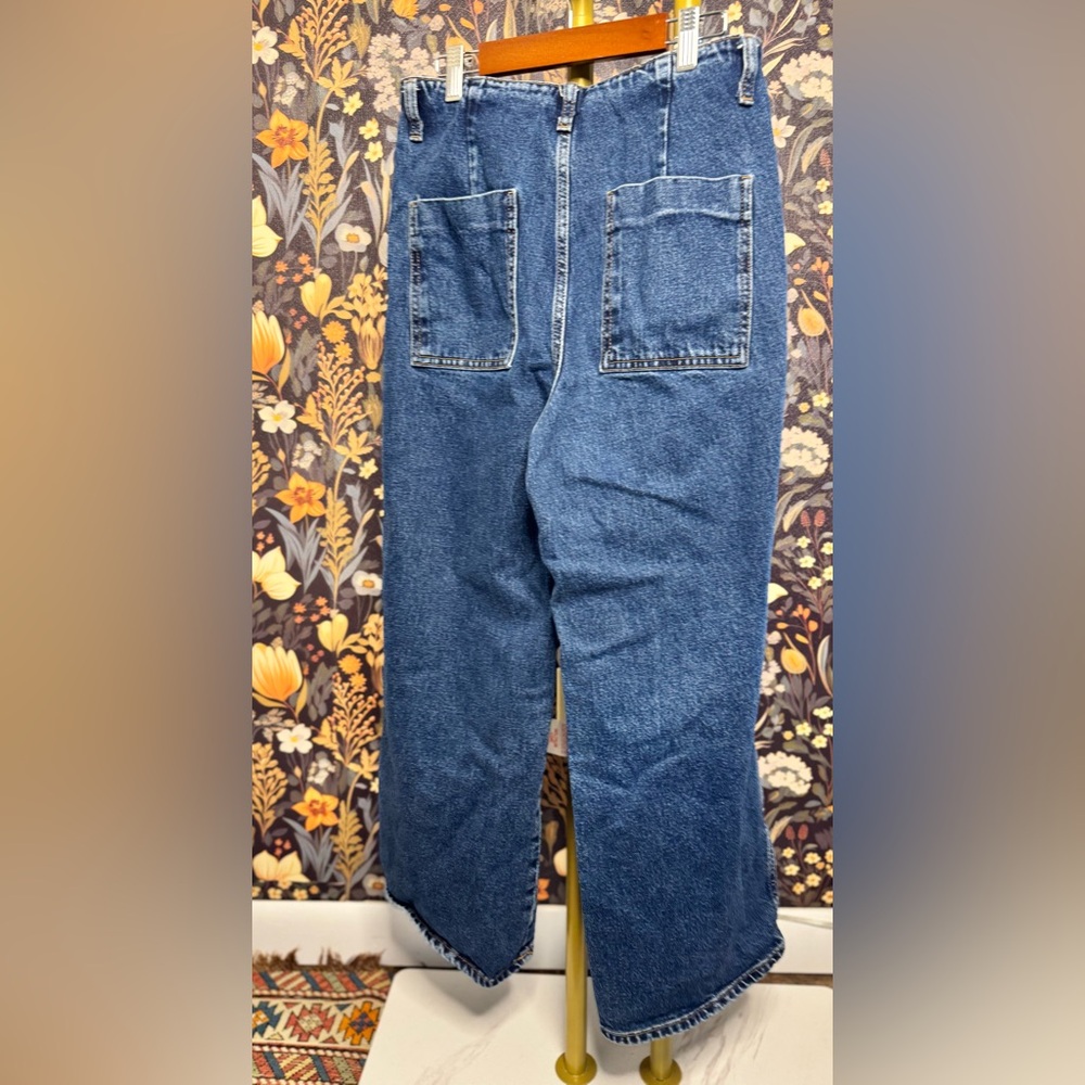 Zara Sailor Denim Jeans US 6 Wide Leg High Waist EUC - Picture 4 of 13
